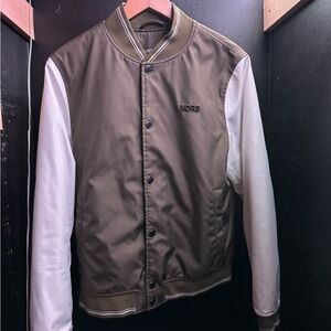 Michael Kors Men's Olive and White Bomber Jacket